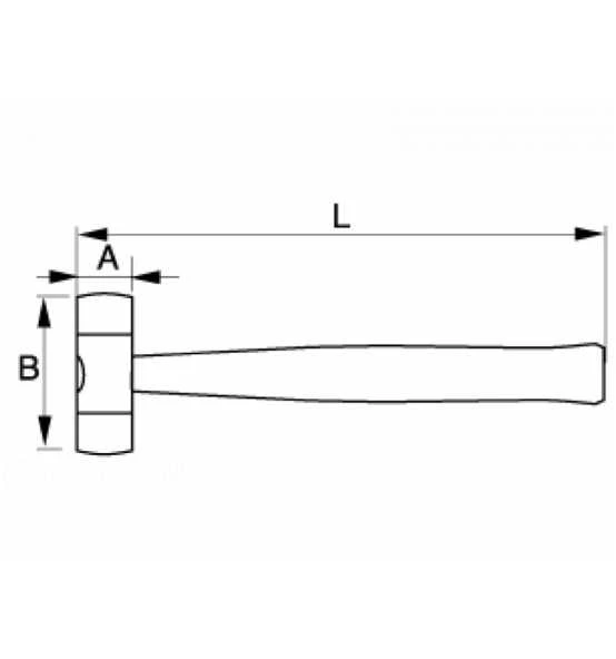 Bahco Gummihammer Mit Nylonköpfen Und Holzstiel 1.05 Kg 2 Bahco Gummihammer Mit Nylonköpfen Und Holzstiel 1.05 Kg – Bild 2